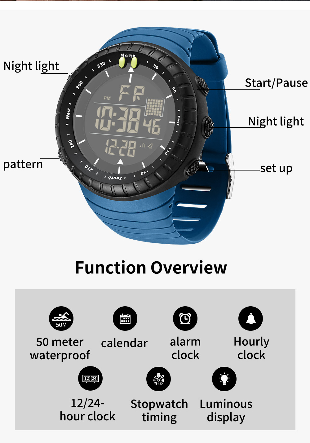 Новые мужские электронные часы – обзор и цена Tide Watch Surf
