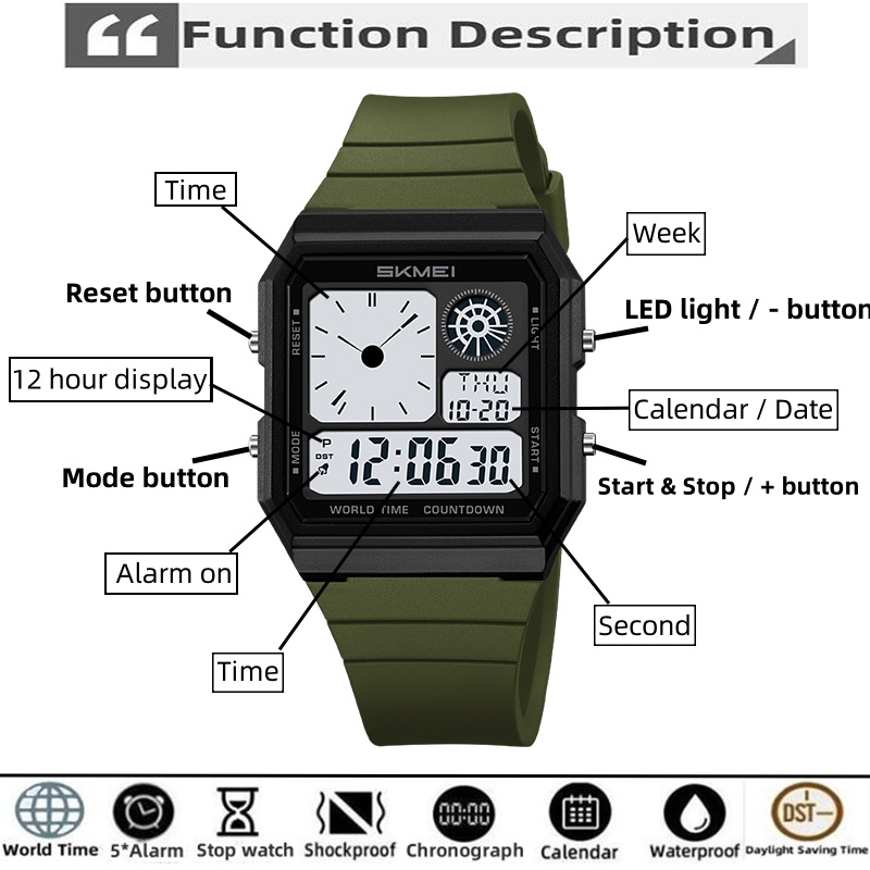 Skmei 5, будильник, мужские во – обзор и цена Tide Watch Surf