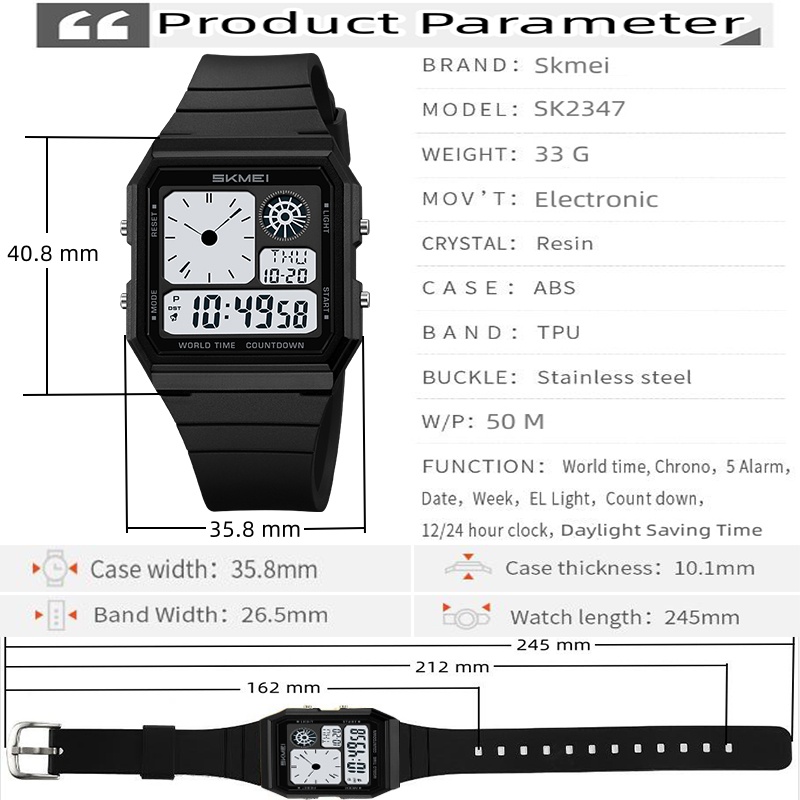 Skmei 5, будильник, мужские во – обзор и цена Tide Watch Surf
