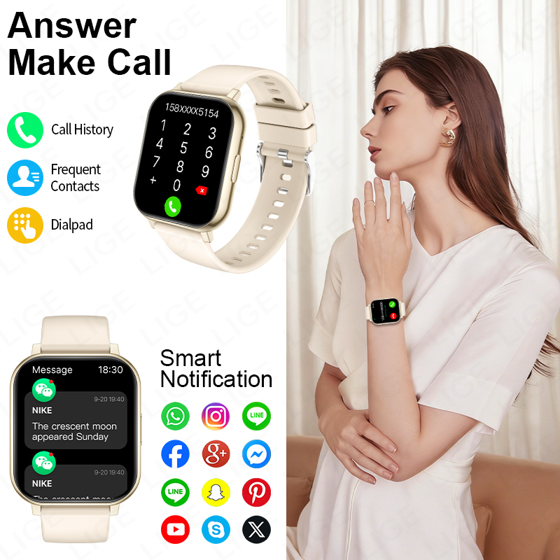 Новые умные часы LIGE с HD-экр – обзор и цена Smartwatch Health Watches For Women