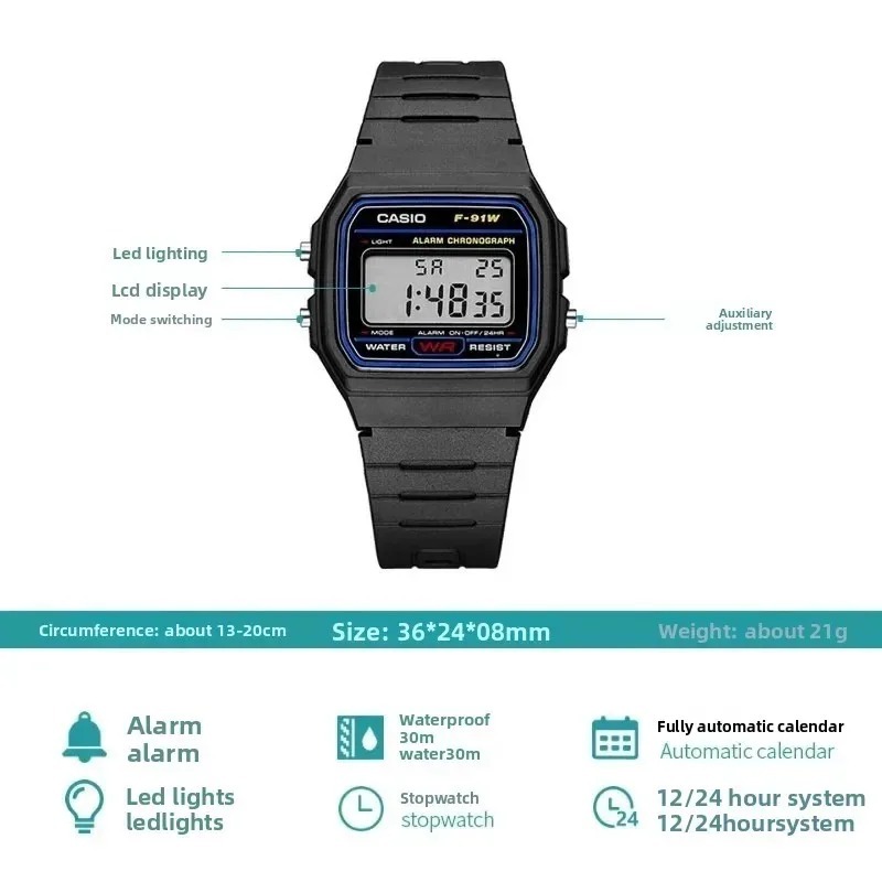 Casio F-91W-1 Модные ретро-час – обзор и цена Watch Display Pillow
